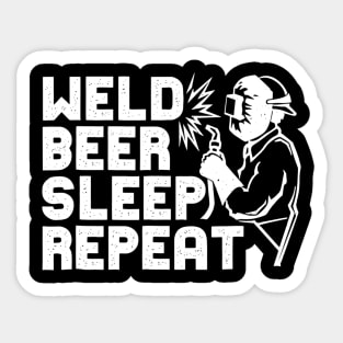 Welder Shirt  Weld Beer Sleep Repeat Tee Welder Gift Sticker